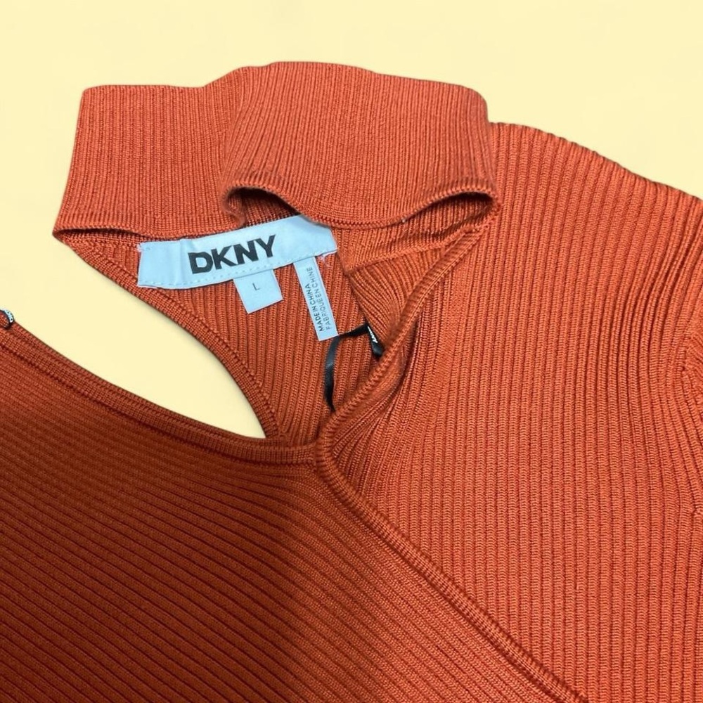 DKNY Vibrant Orange Knit Top